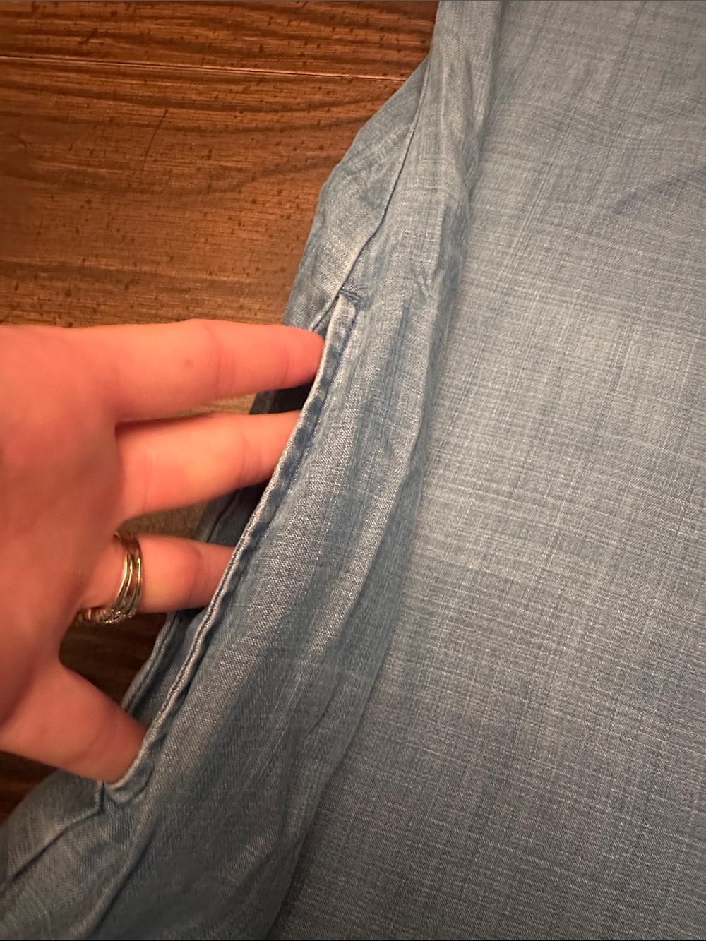 Tommy Bahama Light Blue 3/4 Sleeve Chambray dress - Picture 2 of 8